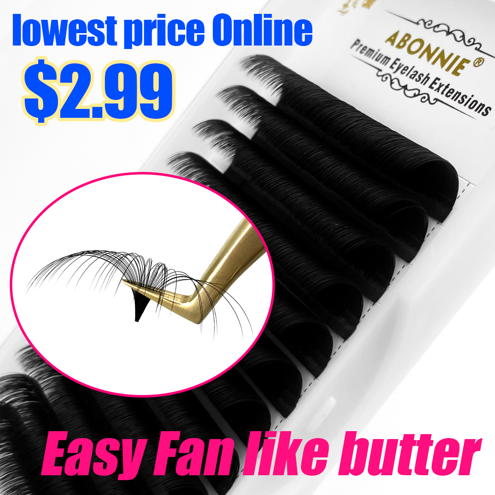 Eyelash Extension Human Hair - Abonnie 0.03-0.10mm 간편한 팬 속눈썹 메가
