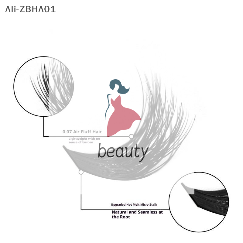 Individual Lash Tray - 3D 인조 밍크 속눈썹, 풍성한 속눈썹
